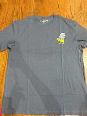 Men's Goat USA Navy T-Shirt with Yellow Goat & Tennis Graphic